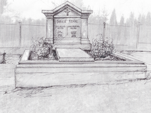 sochařský návrh podoby hrobky rodiny Fenklů