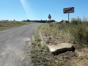 Místo nálezu pomníku v obci Křepkovice u Teplé