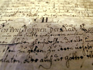 Kronika Chebu z 18. století se prodávala na bleším trhu v německém Frankfurtu