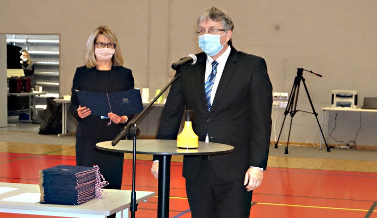 Karel Jakobec při skládání slibu krajského zastupitele