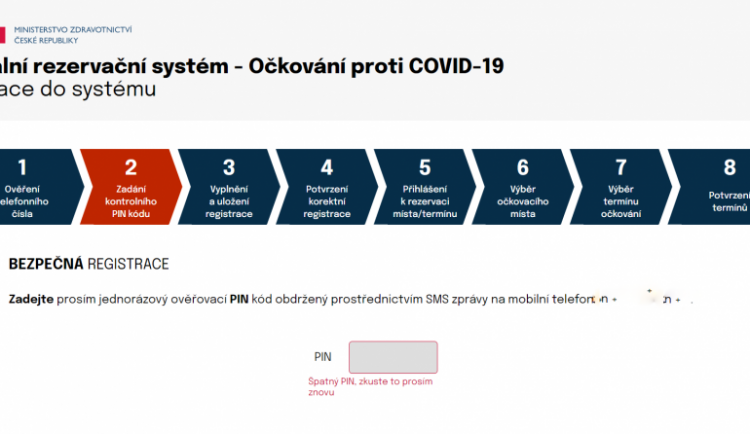 Registrační systém pro očkování seniorů nad 80 let podle očekávání kolaboval