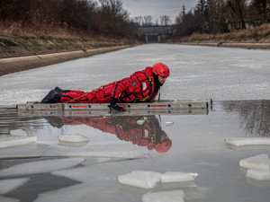 Teploty pod bodem mrazu často lákají k zimním radovánkám na zamrzlých rybnících. Stačí však málo a bruslení se může proměnit v boj o život. A to nejen lidský. Z ledu kromě osob zachraňují hasiči i zvířata, například přimrzlé labutě, srny či psy. Podo