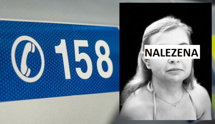 Policisté odvolali pátrání, žena byla nalezena a je v pořádku