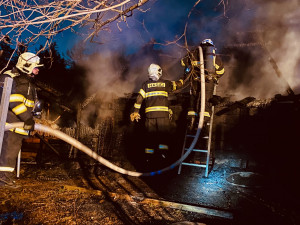Požár lesa hasilo devět jednotek, další zachraňovali hořící ovčín