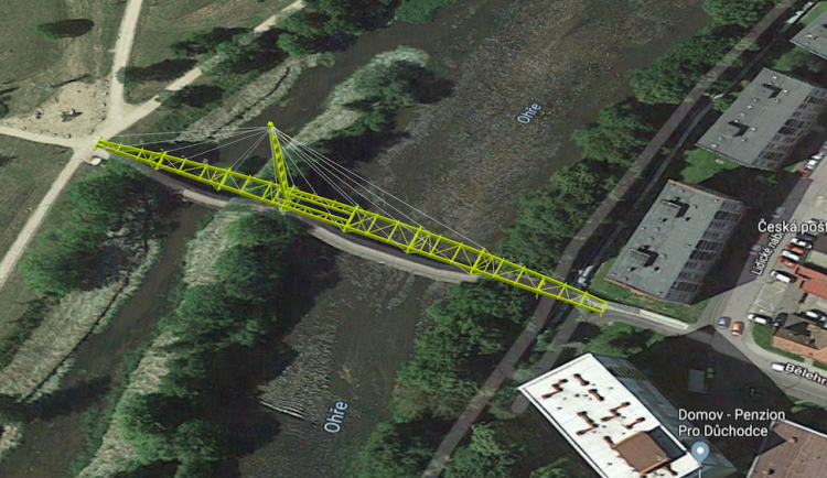 Krejcarová lávka v Sokolově bude dokončena v polovině příštího roku