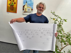 Ivan Kuba Jakubík ukazuje část rodokmene jeho rodiny