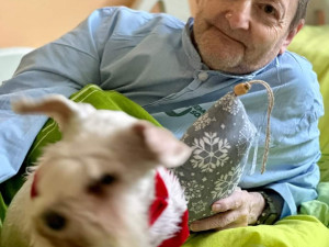 Pacienty sokolovské nemocnice na Štědrý večer dojala psí návštěva