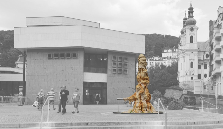 Krasavec před karlovarským Vřídlem bude vznikat postupně působením minerální vody