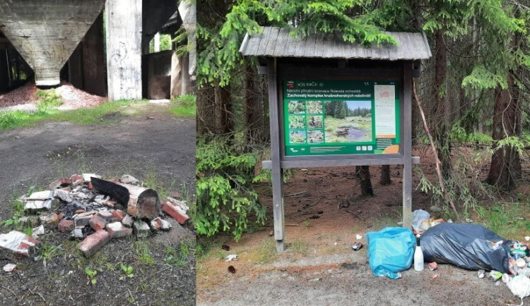 Turisté devastují chráněnou oblast u slavného cínového dolu Rolava a zajateckého tábora. Zakládají ohniště a všude leží odpadky