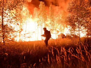 Hasiči bojují s obrovským požárem poblíž areálu elektrárny. Na pomoc povolali kolegy ze sousedních krajů