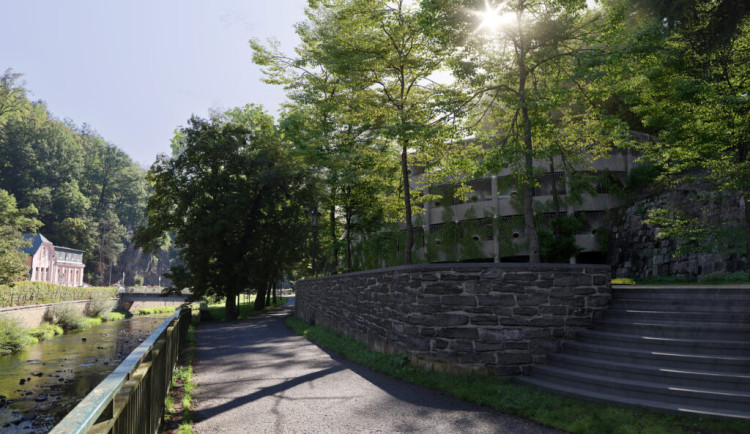 Parkovací dům u galerie v K. Varech má mít kapacitu 250 míst a splynout s okolím