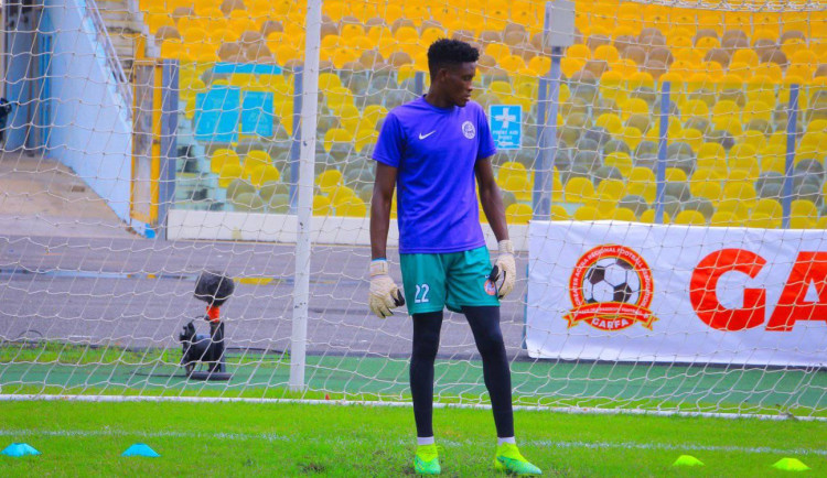 David Achum při tréninku v akademii v Ghaně.