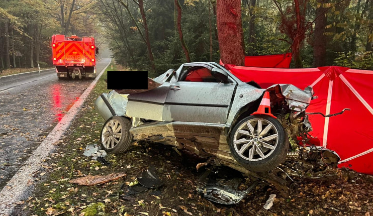 Po nárazu do stromu zemřel na Jindřichohradecku mladý řidič