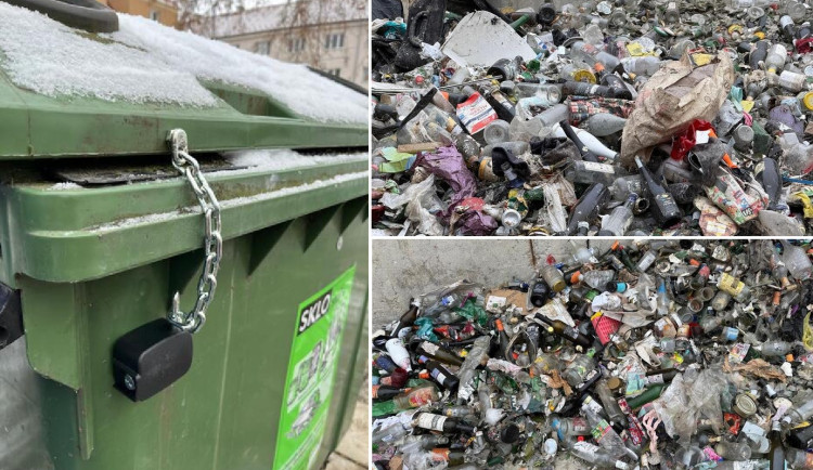 Opava zamyká kontejnery na sklo, bojuje proti znečištění odpadu