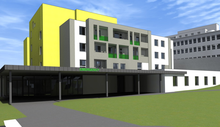 Stavba uStavba urgentního příjmu Nemocnice Sokolov je ve druhé polovině. Vizualizace: Nemocnice Sokolovrgentního příjmu Nemocnice Sokolov je ve druhé polovině
