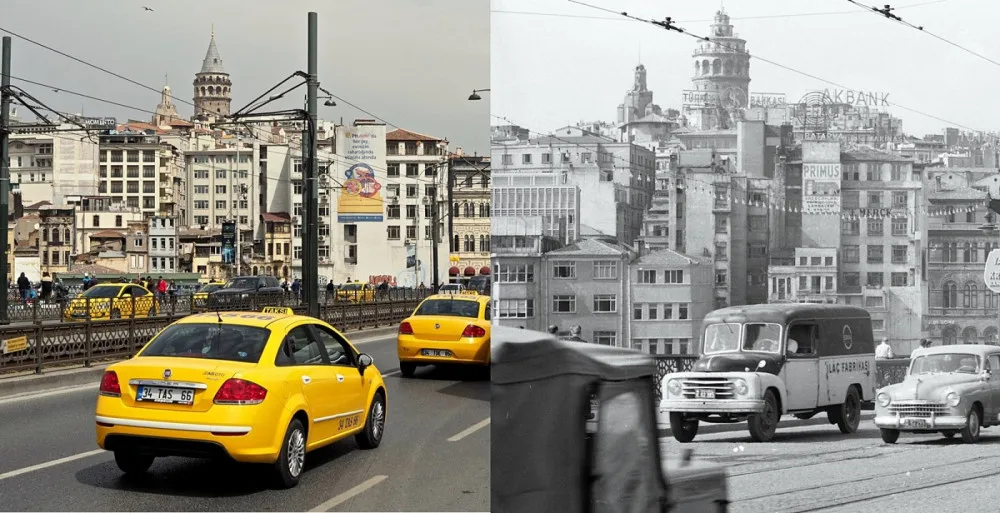 Cestovatelé pořizují srovnávací fotografie podle svých předchůdců