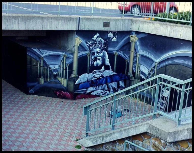 Karel IV. v podchodu u Čertova ostrova