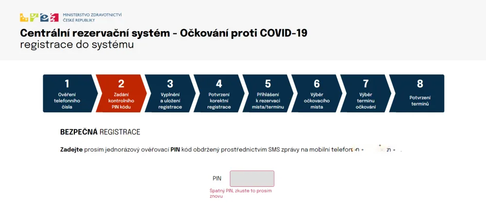 Registrační systém pro očkování seniorů nad 80 let podle očekávání kolaboval