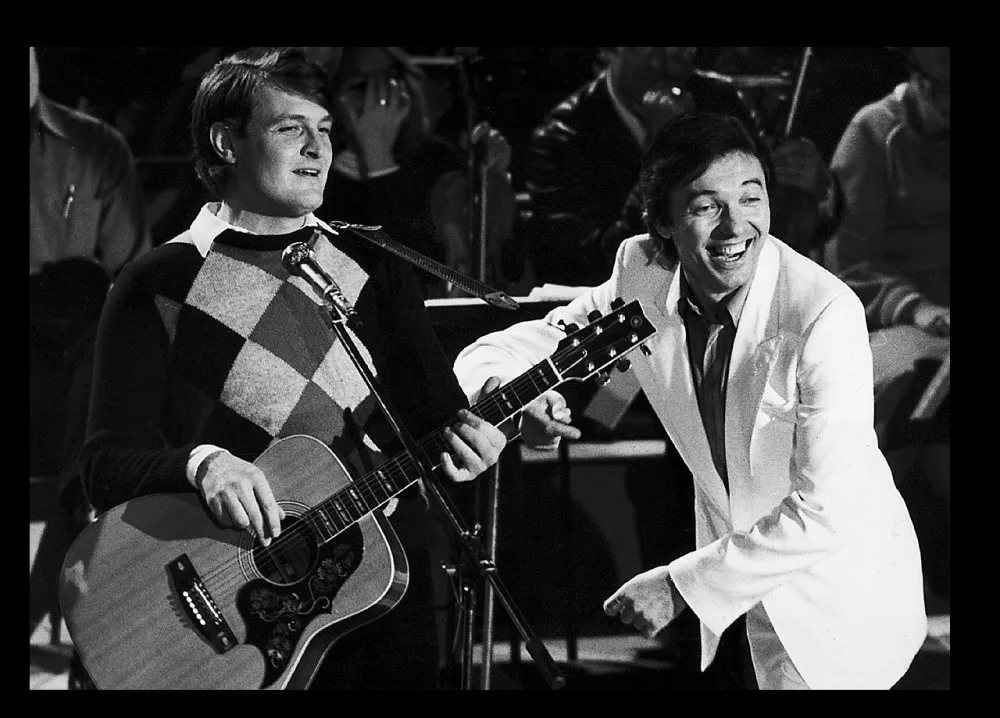 Karel Gott a Ladislav Štaidl při natáčení TV show Karel Gott v Lucerně (1981), foto: Georgij Arsenjev