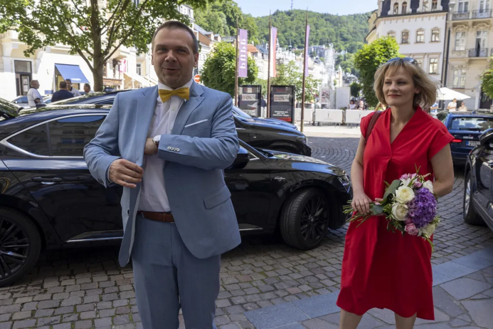 Ministr kultury Martin Baxa s manželkou Simonou Baxovou.
