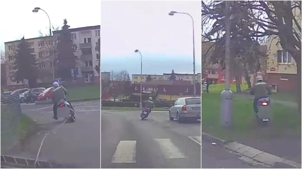 VIDEO: Zfetovaný muž se na skútru snažil ujet policii, neměl ani řidičák