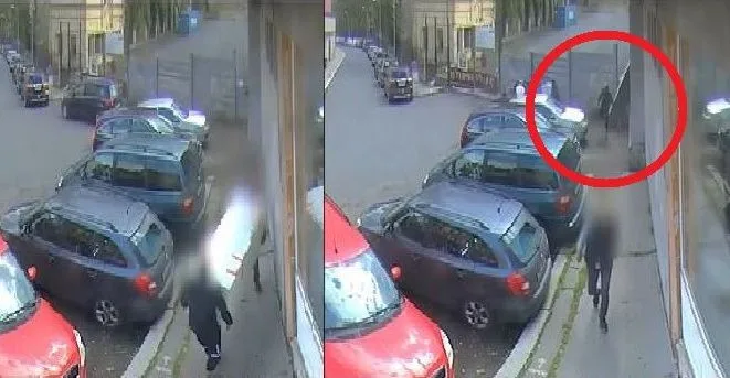Dva výtečníci se lopotili s velkou lednicí, kterou nakonec odložili na chodníku. Jejich akci zachytila kamera