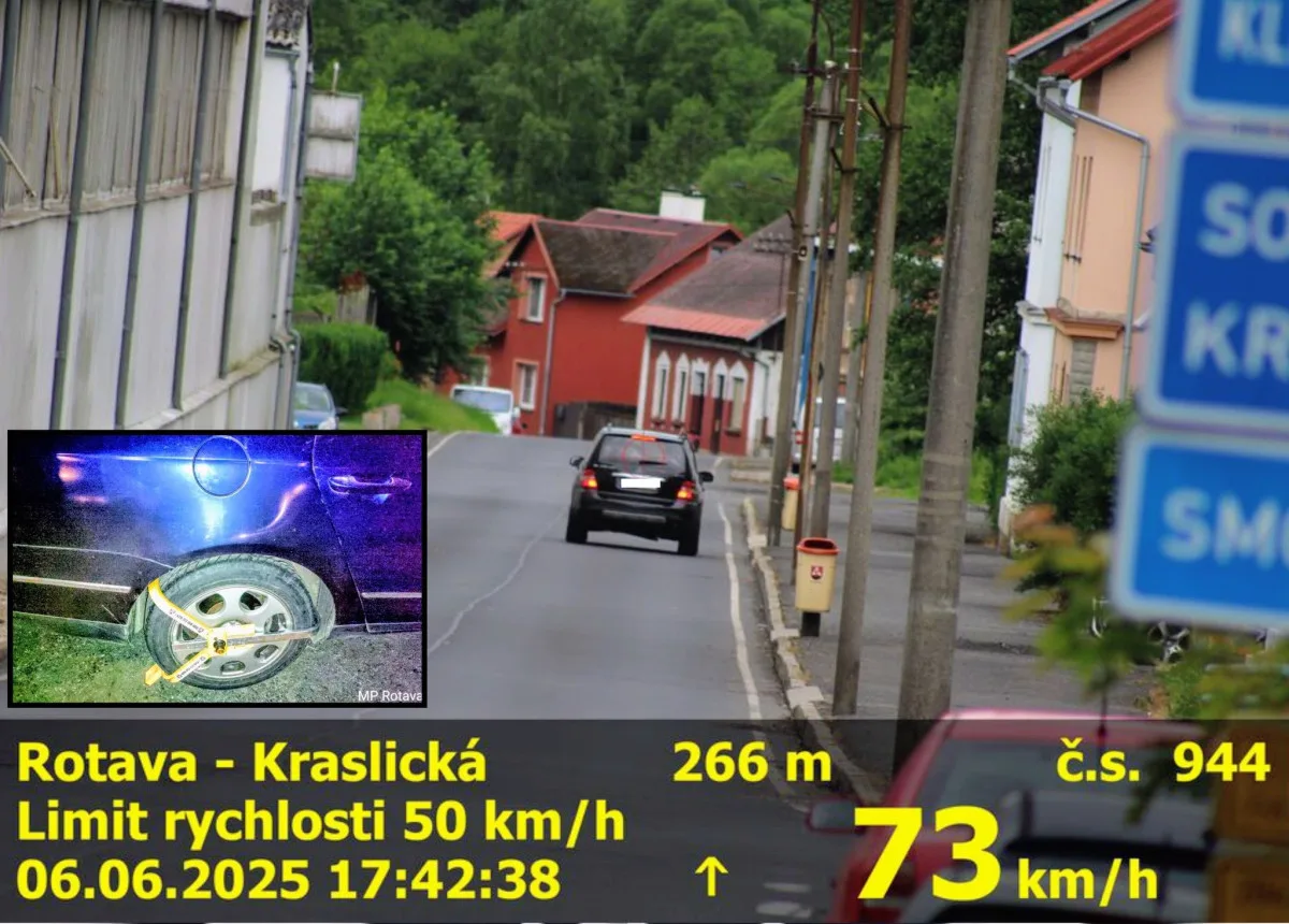 Mladík odmítal zaplatit pokutu, proto dostal na auto svých rodičů botičku. Foto: Se svolením MP Rotava