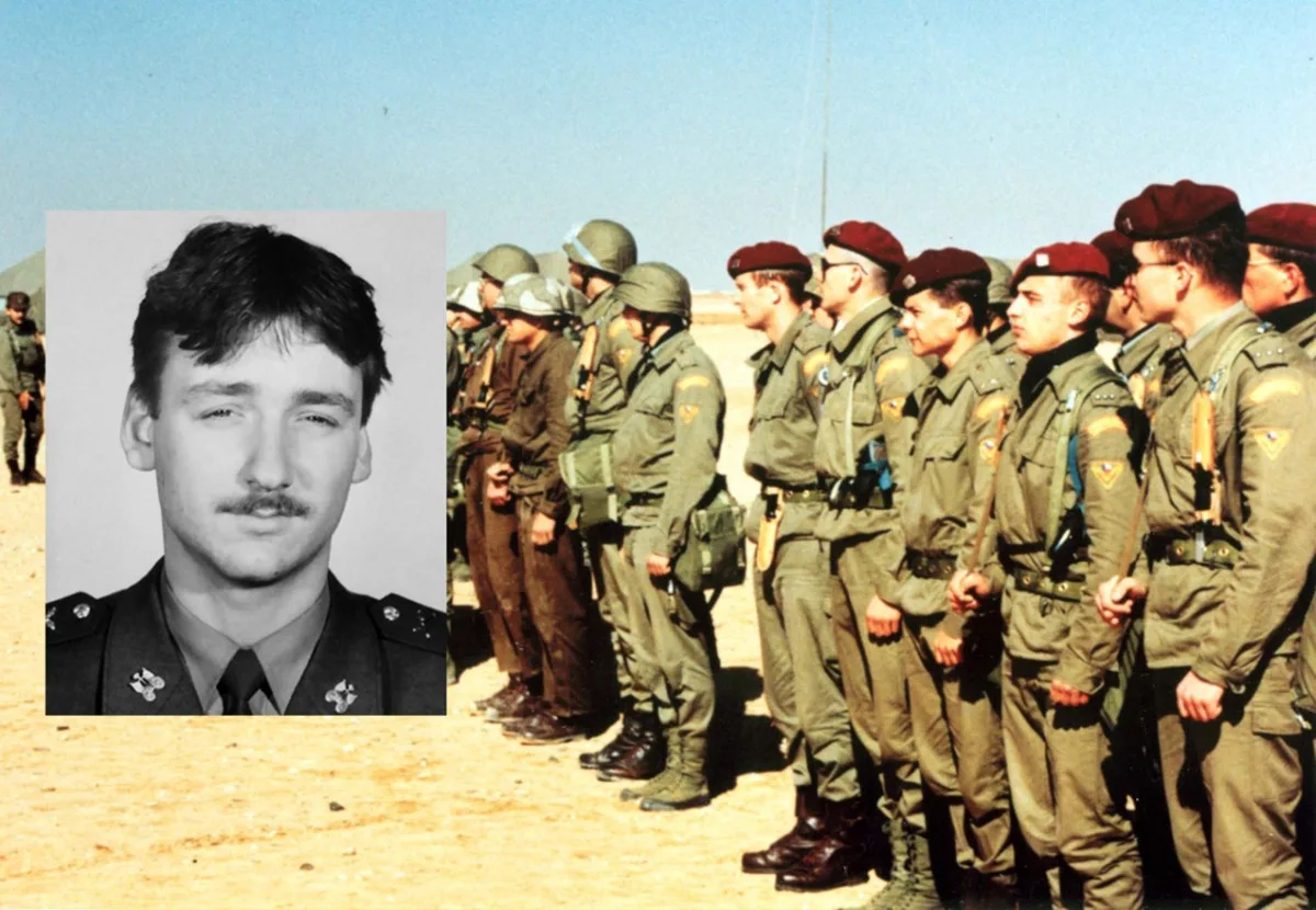 Příslušníci čs. speciální protichemické jednotky v Perském zálivu (1991) + portrét Petra Šimonky. Foto: Poskytlo Ministerstvo obrany (2x)