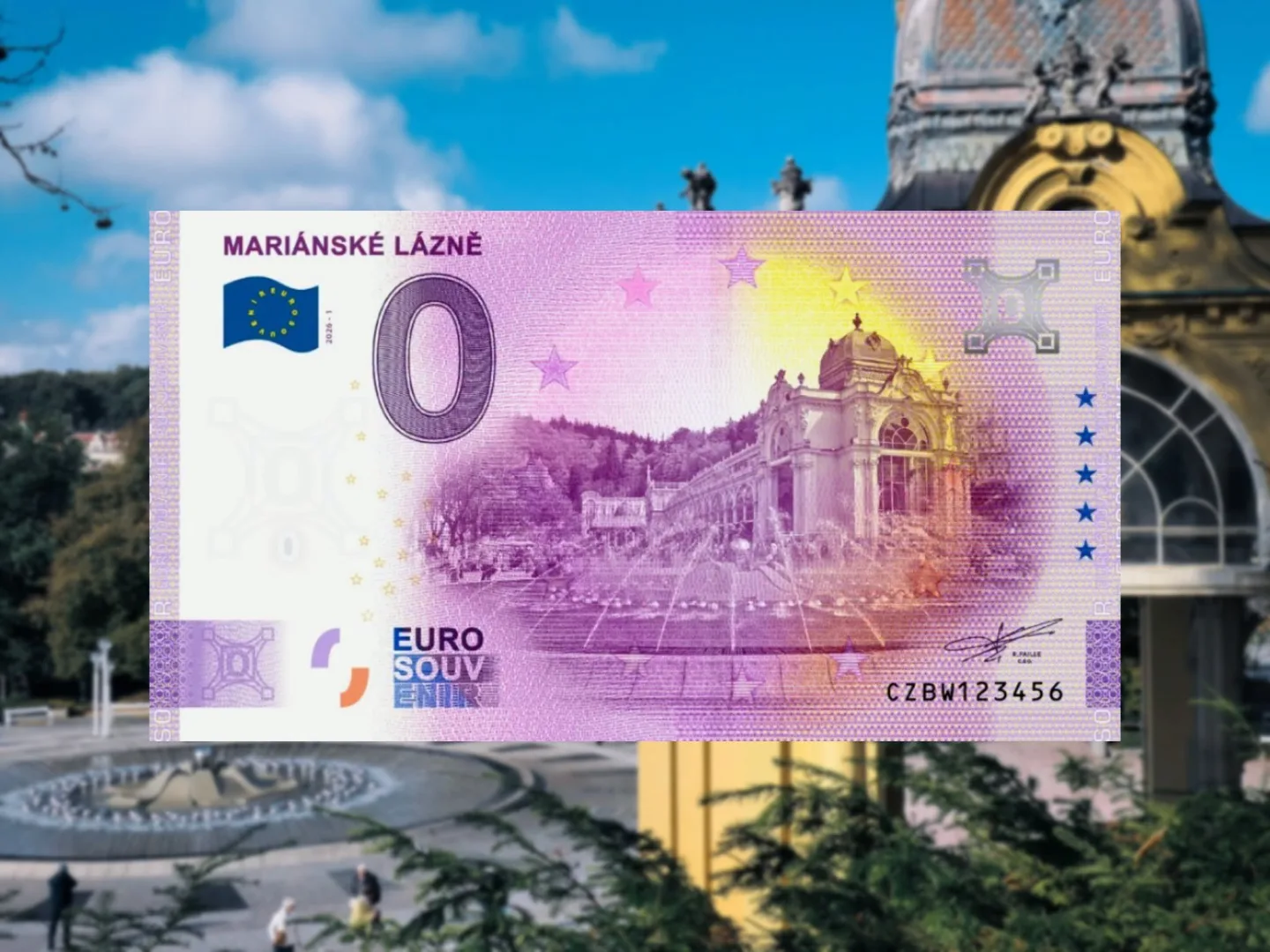 Mariánské Lázně nabídnou novou suvenýrovou eurobankovku. Začne se prodávat v září