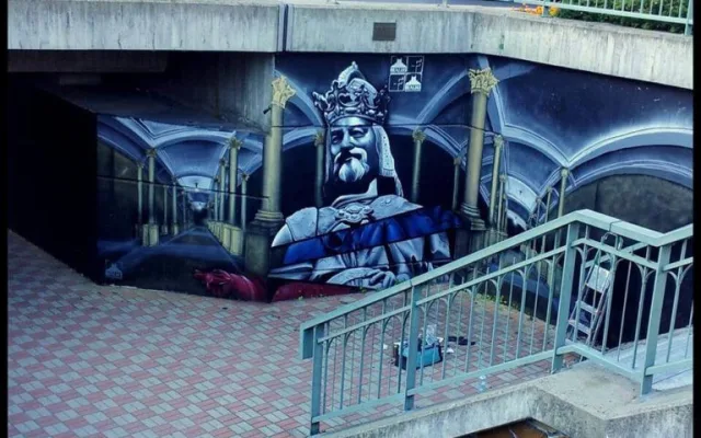 Karel IV. v podchodu u Čertova ostrova