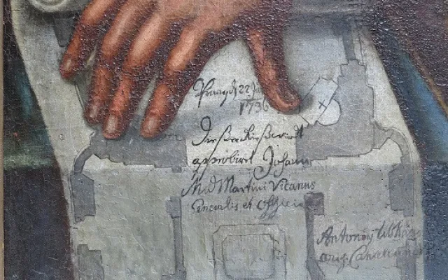 detail s plánem kostela ve Skocích