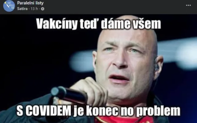 Očkuj se i ty, vyzývá Landa, jde však o fake. Doufáme v žalobu, říkají autoři koláží