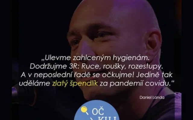 Očkuj se i ty, vyzývá Landa, jde však o fake. Doufáme v žalobu, říkají autoři koláží