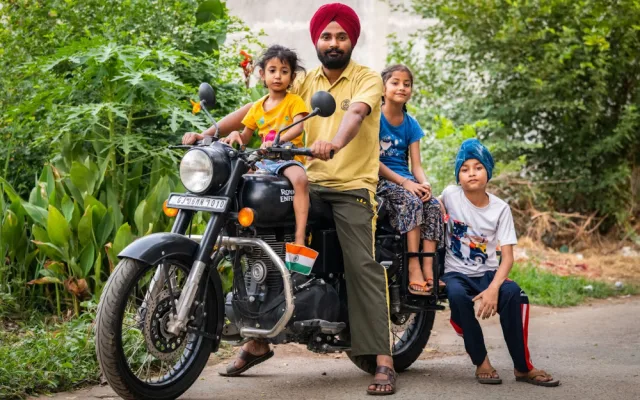 Během svých cest nafotil Onřej sikhskou rodinu, u které bydlel