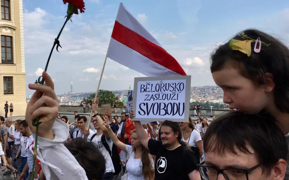 V některých českých městech se konaly demonstrace na podporu Běloruska.