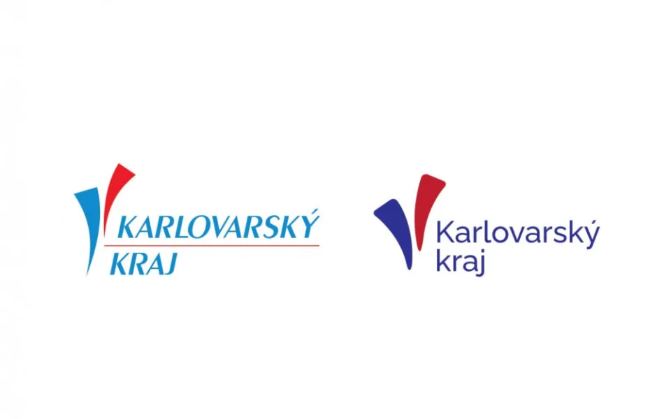 Staré (vlevo) a nové logo Karlovarského kraje