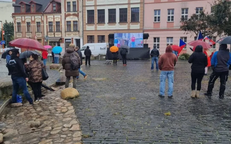 Demonstrace v Nejdku.