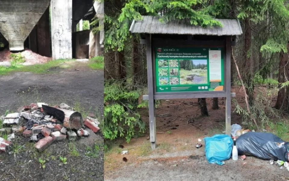 Turisté devastují chráněnou oblast u slavného cínového dolu Rolava a zajateckého tábora. Zakládají ohniště a všude leží odpadky