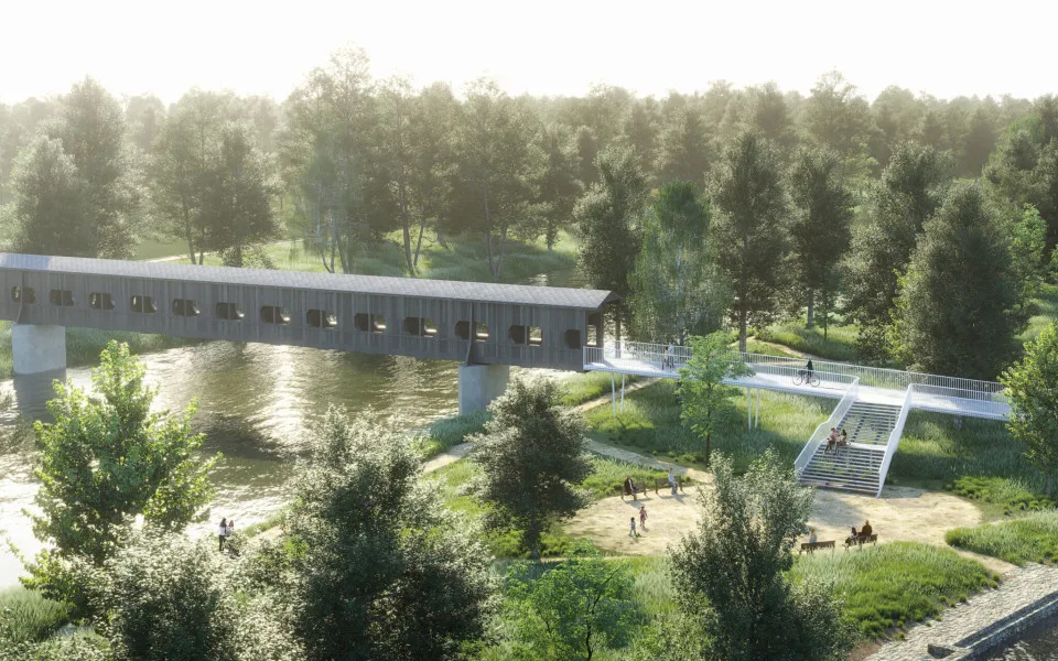 Kynšperk nad Ohří zahájil rekonstrukci předmostí u dřevěné lávky přes řeku Ohři